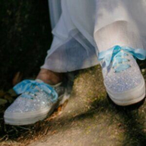 Keds x Kate Spade, Triple champagne Glitter Platform Sneakers wedding shoes